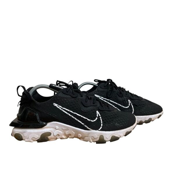 Nike React Vision Mens Size 10.5 Black & White Athletic Running Shoes Sneakers - Picture 1 of 6